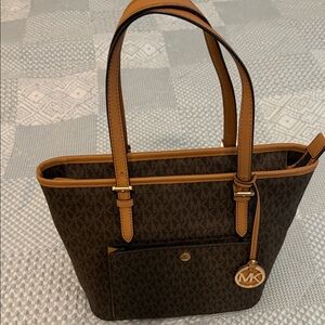 Michael Kors brown signature logo tote